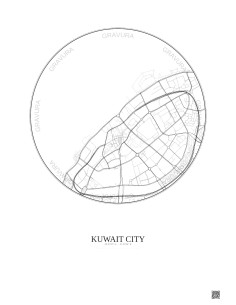 Affiche Kuwait City – Poster carte de ville 2.5km | Gravura – Fo