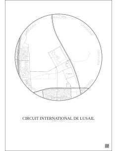 Circuit International De Lusail City Map Poster 5km | Gravura – Light background