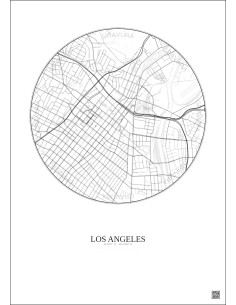 Los Angeles City Map Poster 2.5km | Gravura – Light background