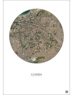 Luanda Satellite View Poster 2.5km Color | Gravura – Light background