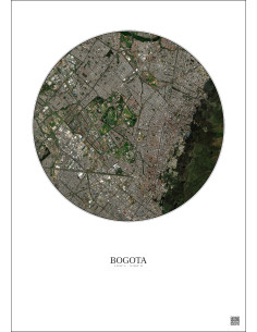 Bogota Satellite View Poster 6km Color | Gravura – Light background