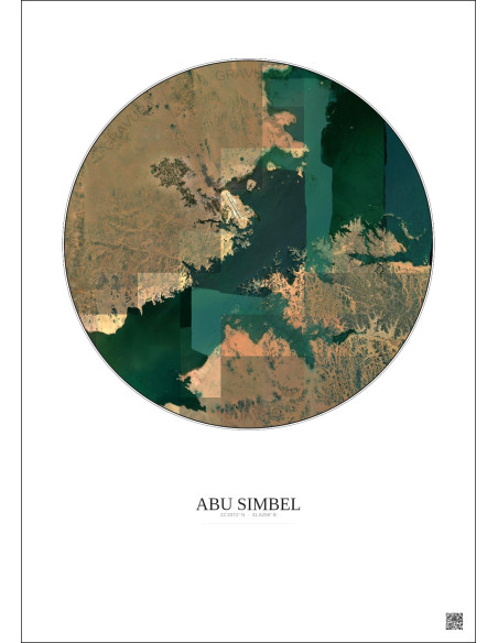 Abu Simbel Satellite View Poster 20km Color | Gravura – Light background