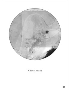 Abu Simbel Satellite View Poster 0.1km B&W | Gravura – Light background