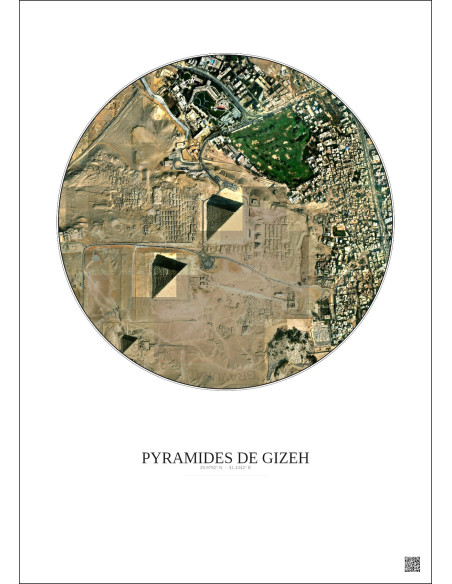Pyramides De Gizeh Satellite View Poster 1km Color | Gravura – Light background