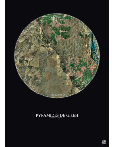 Pyramides De Gizeh Satellite View Poster 10km Color | Gravura – Dark background