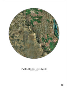 Pyramides De Gizeh Satellite View Poster 10km Color | Gravura – Light background