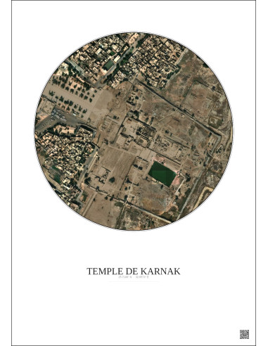 Temple De Karnak Satellite View Poster 0.5km Color | Gravura – Light background