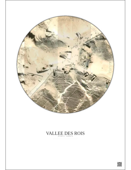 Affiche Vallee Des Rois – Poster vue satellite 0.1km Couleur | Gravura – Fond clair