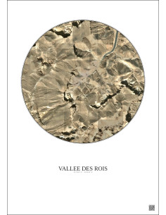 Affiche Vallee Des Rois – Poster vue satellite 0.5km Couleur | Gravura – Fond clair