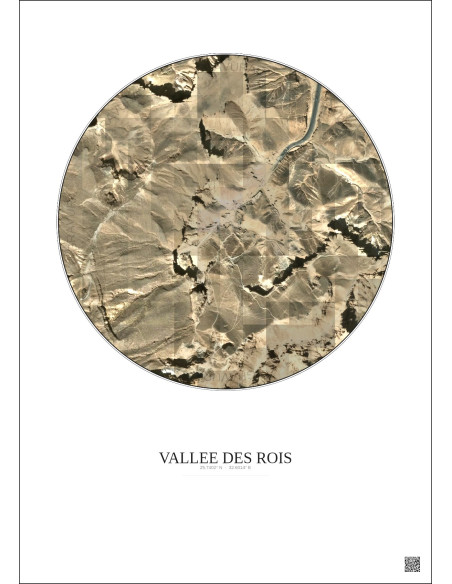 Affiche Vallee Des Rois – Poster vue satellite 0.5km Couleur | Gravura – Fond clair