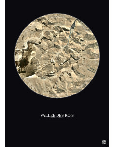 Affiche Vallee Des Rois – Poster vue satellite 1km Couleur | Gravura – Fond foncé