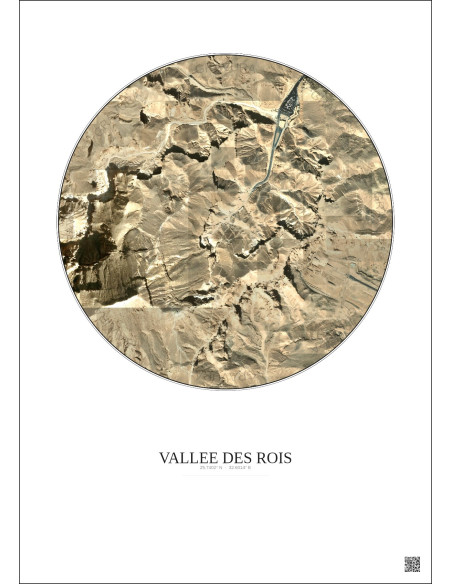 Affiche Vallee Des Rois – Poster vue satellite 1km Couleur | Gravura – Fond clair