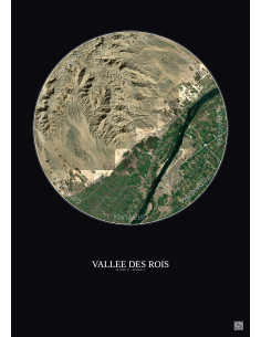 Affiche Vallee Des Rois – Poster vue satellite 10km Couleur | Gravura – Fond foncé