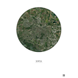 Affiche Sofia – Poster vue satellite 10km Couleur | Gravura – Fond clair