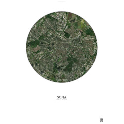 Affiche Sofia – Poster vue satellite 6km Couleur | Gravura – Fond clair