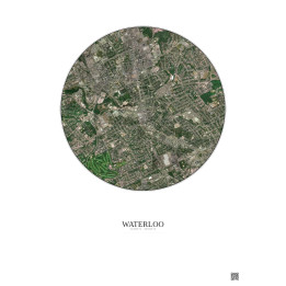Affiche Waterloo – Poster vue satellite 2.5km Couleur | Gravura – Fond clair