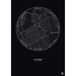 Affiche Ottawa – Poster carte de ville 2.5km | Gravura – Fond foncé