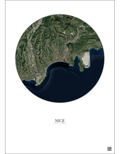 Nice Satellite View Poster 10km Color | Gravura – Light background