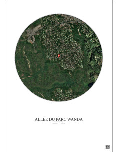 Roquefort Les Pins Satellite View Poster 1km Color | Gravura – Light background