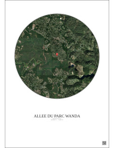 Roquefort Les Pins Satellite View Poster 2.5km Color | Gravura – Light background