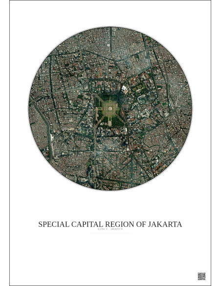 Special Capital Region Of Jakarta Satellite View Poster 2.5km Color | Gravura – Light background