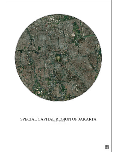 Special Capital Region Of Jakarta Satellite View Poster 6km Color | Gravura – Light background