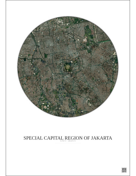 Special Capital Region Of Jakarta Satellite View Poster 6km Color | Gravura – Light background