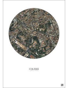 Affiche Colisee – Poster vue satellite 1km Couleur | Gravura – Fond clair