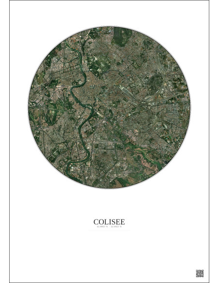Affiche Colisee – Poster vue satellite 5km Couleur | Gravura – Fond clair