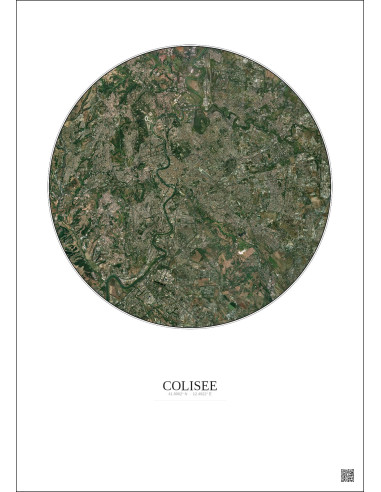 Affiche Colisee – Poster vue satellite 10km Couleur | Gravura – Fond clair
