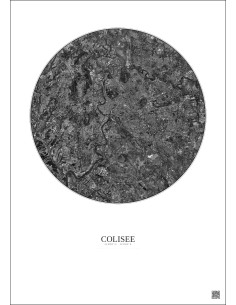 Affiche Colisee – Poster vue satellite 10km N&B | Gravura – Fond clair