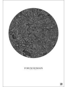 Affiche Forum Romain – Poster vue satellite 20km N&B | Gravura – Fond clair