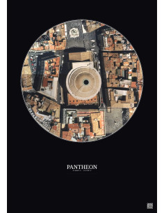 Affiche Pantheon – Poster vue satellite 0.1km Couleur | Gravura – Fond foncé