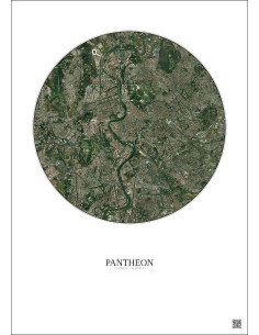 Affiche Pantheon – Poster vue satellite 5km Couleur | Gravura – Fond clair