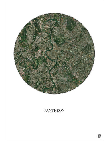 Affiche Pantheon – Poster vue satellite 5km Couleur | Gravura – Fond clair