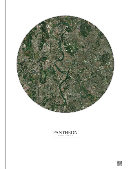 Affiche Pantheon – Poster vue satellite 5km Couleur | Gravura – Fond clair