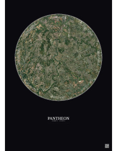Pantheon Satellite View Poster 10km Color | Gravura – Dark background