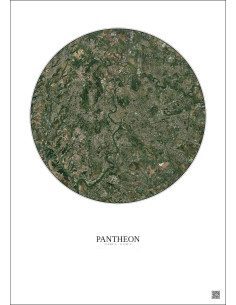 Pantheon Satellite View Poster 10km Color | Gravura – Light background