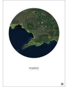 Pompeii Satellite View Poster 30km Color | Gravura – Light background