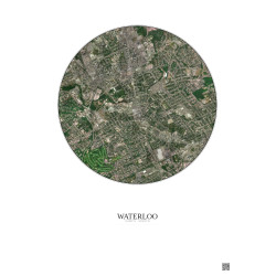 Affiche Waterloo – Poster vue satellite 2.5km Couleur | Gravura – Fond clair