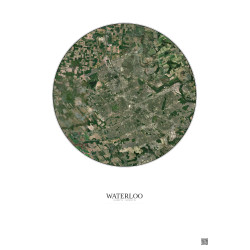 Affiche Waterloo – Poster vue satellite 10km Couleur | Gravura – Fond clair