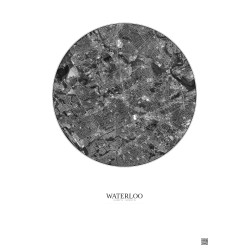 Affiche Waterloo – Poster vue satellite 5km N&B | Gravura – Fond clair