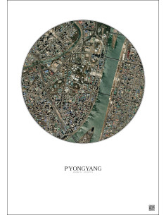 P Yongyang Satellite View Poster 2.5km Color | Gravura – Light background