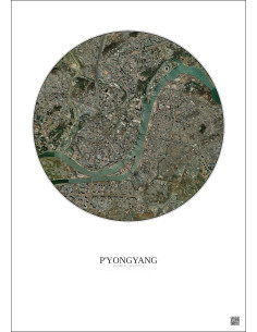 P Yongyang Satellite View Poster 6km Color | Gravura – Light background