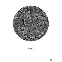 Affiche Waterloo – Poster vue satellite 10km N&B | Gravura – Fond clair