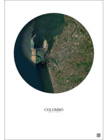 Affiche Colombo – Poster vue satellite 6km Couleur | Gravura – Fond clair