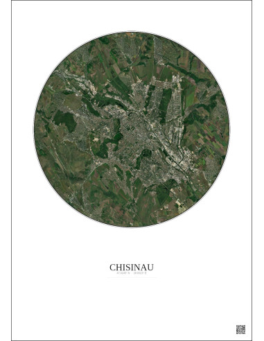 Affiche Chisinau – Poster vue satellite 10km Couleur | Gravura – Fond clair