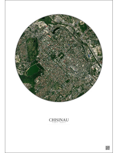 Affiche Chisinau – Poster vue satellite 2.5km Couleur | Gravura – Fond clair