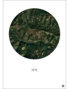 Affiche Sete – Poster vue satellite 2.5km Couleur | Gravura – Fond clair