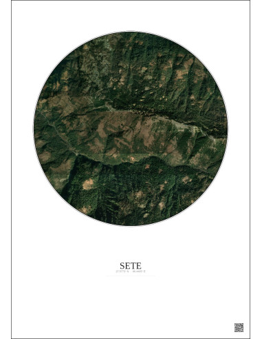 Affiche Sete – Poster vue satellite 2.5km Couleur | Gravura – Fond clair